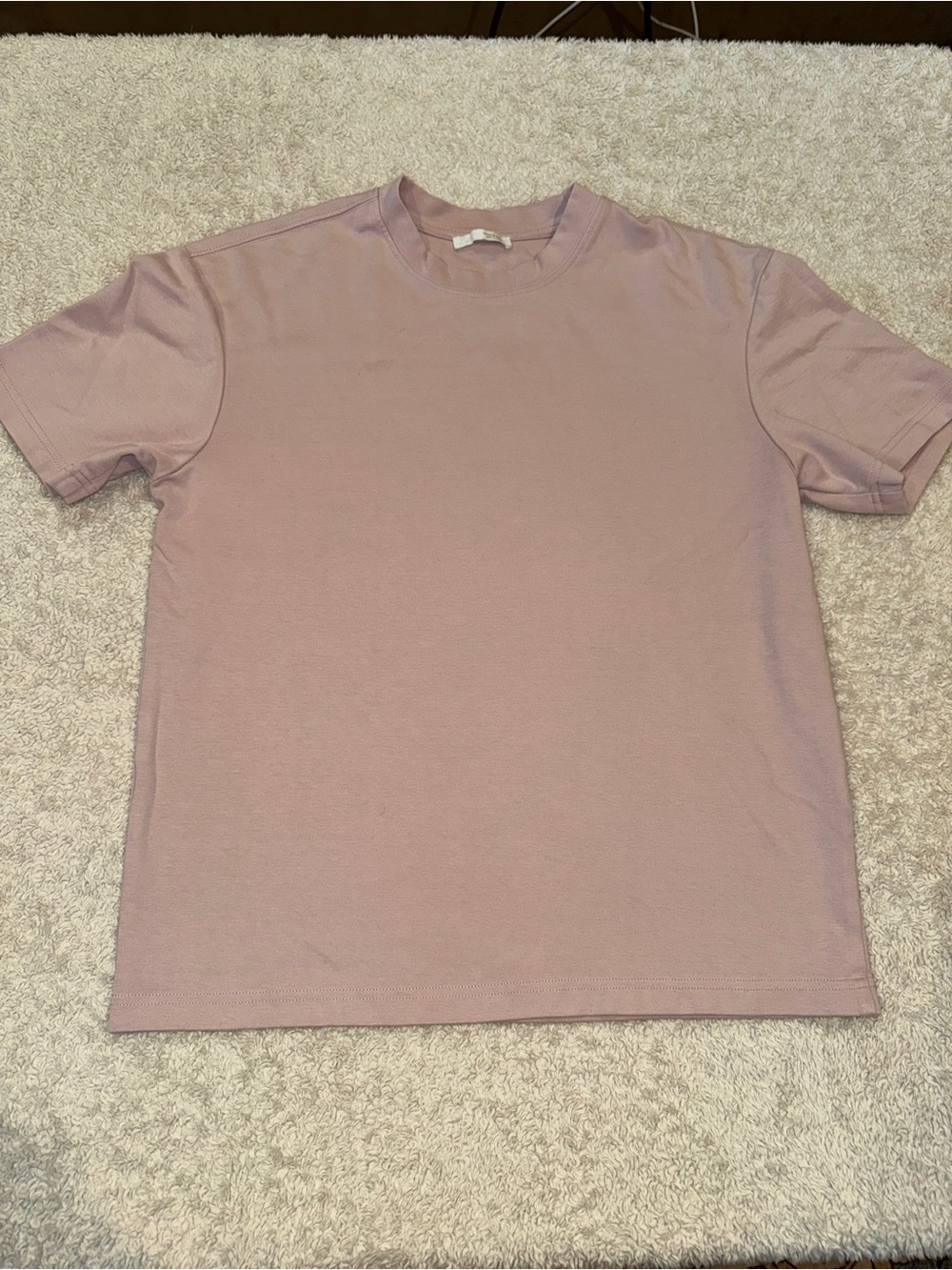 Zara Short Sleeve Crew Neck T-Shirt in Light Mauve